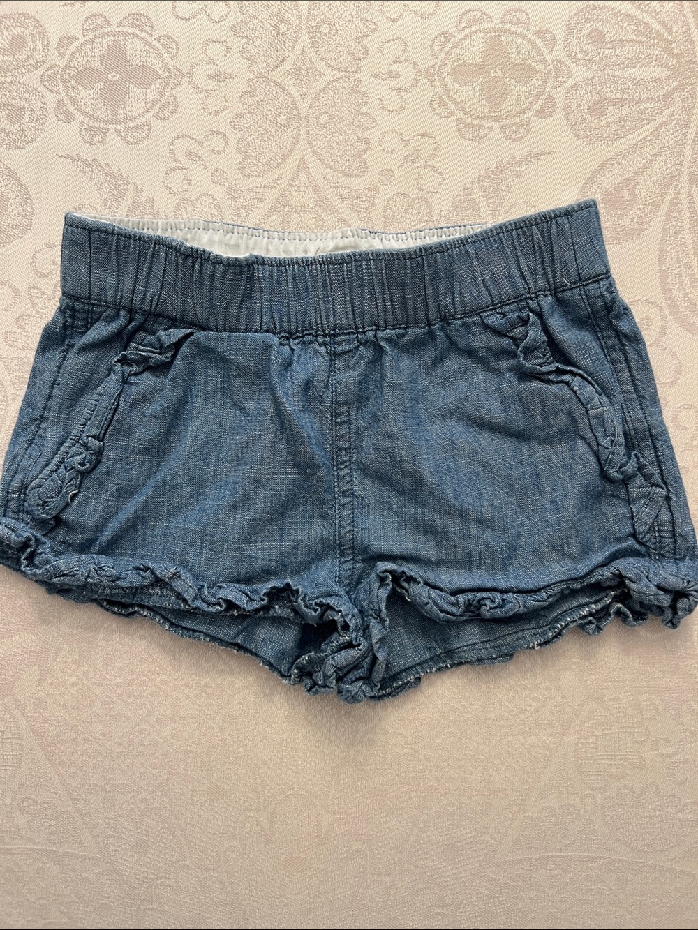 Crewcuts Denim Blue Ruffle Hem Girls Shorts